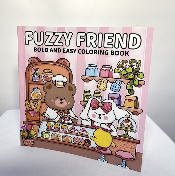 Розмальовка антистрес для дорослих та дітей Fuzzy Friend альбом для релаксу і творчості розмальовка з тваринками 22261 фото