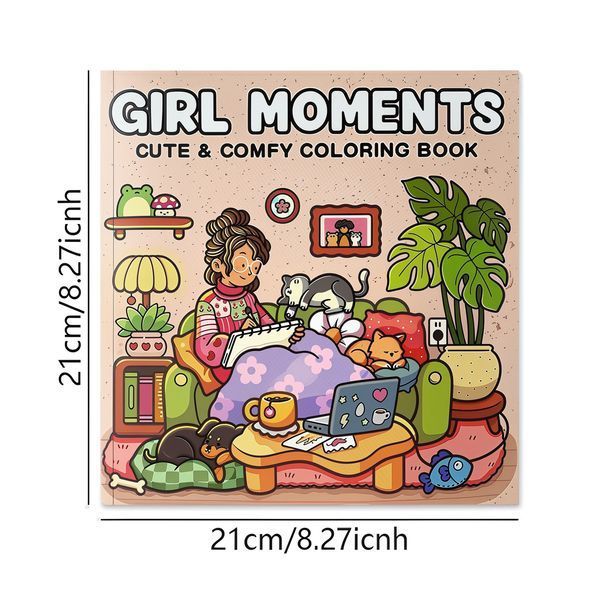 Розмальовка антистрес велика для дорослих та дітей Girl Moments альбом для релаксу і творчості розмальовка з дівочими сюжетами 22262 фото