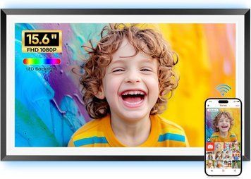 Цифрова фоторамка 15.6 дюймів Frameo 32 ГБ WiFi подарунок велика електронна рамка для фото з сенсорним дисплеєм 1920&times;1080 IPS HD 22063 фото