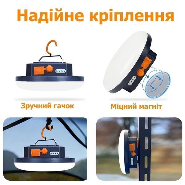 Лампа ліхтар MOS-14 світлодіодний акумуляторний потужний 30 Ватт USB світильник LED ліхтарик з функцією повербанк 9900 мАг 22102 фото