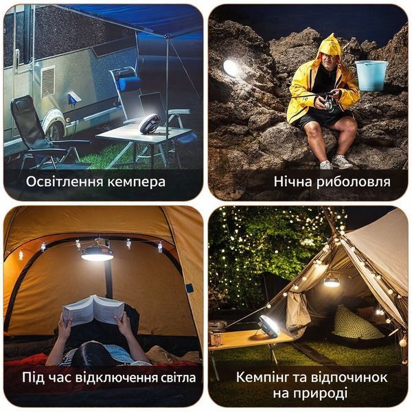 Лампа ліхтар MOS-14 світлодіодний акумуляторний потужний 30 Ватт USB світильник LED ліхтарик з функцією повербанк 9900 мАг 22102 фото