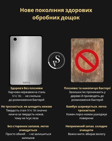 Кухонная доска разделочная из пищевой нержавеющей стали для нарезки металлическая профессиональная для кухни 30х20см 2 фото
