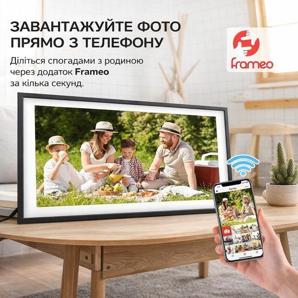 Цифрова фоторамка Frameo 10,1 дюймів WiFi електронна рамка для фото подарок FRAMEO з сенсорним дисплеєм 32 ГБ 22001 фото