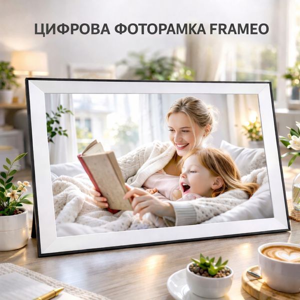 Цифрова фоторамка Frameo 10,1 дюймів WiFi електронна рамка для фото подарок FRAMEO з сенсорним дисплеєм 32 ГБ 22001 фото