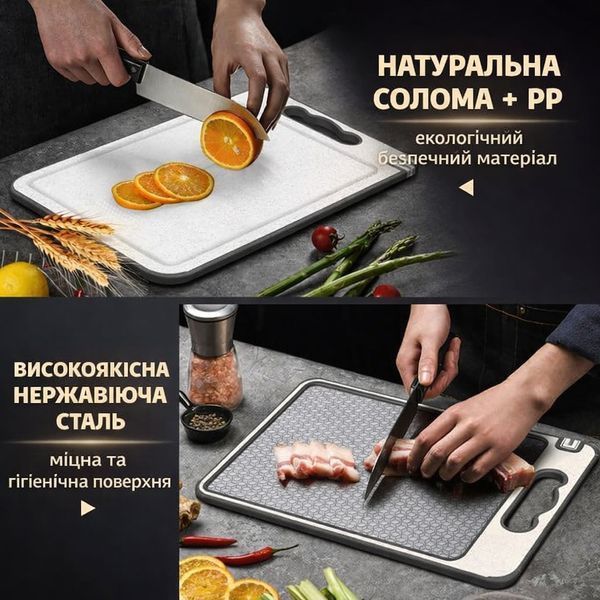 Кухонная доска разделочная из пищевой нержавеющей стали для нарезки мяса овощей металлическая для кухни 36х25см 22281 фото