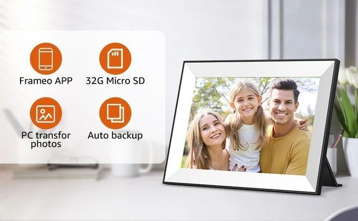 Цифрова фоторамка Frame Frameo 10,1 дюймів 32 ГБ WiFi електронна рамка для фото подарунок FRAMEO із сенсорним дисплеєм 22071 фото