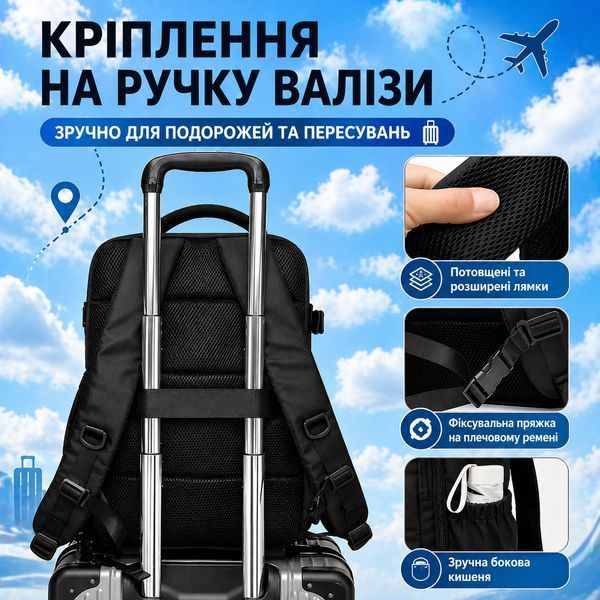 Рюкзак ручная кладь вакуумный 40&times;25&times;20 см с ручным компрессионным насосом для путешествий самолетом в лоукост. 222532 фото
