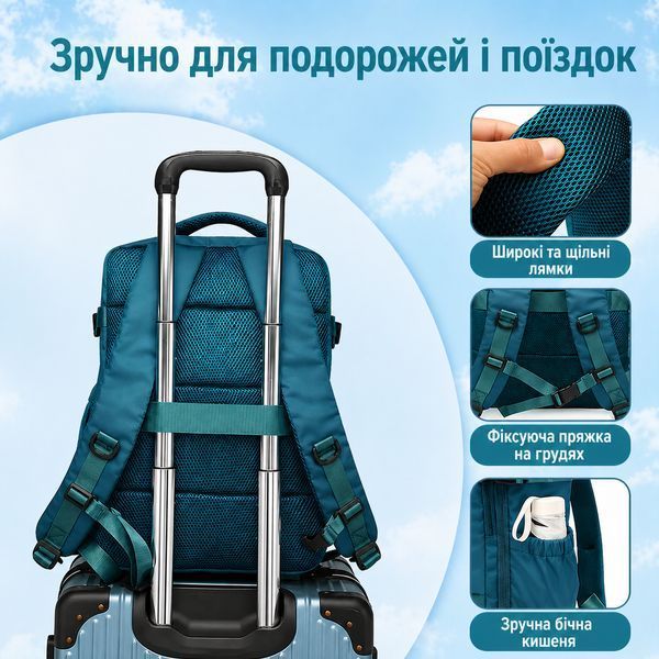 Рюкзак ручная кладь вакуумный 40&times;25&times;20 см с ручным компрессионным насосом для путешествий самолетом в лоукост. 222531 фото