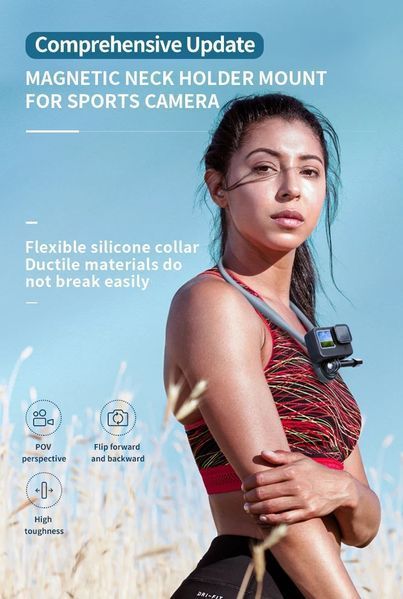 Магнитный держатель на шею TELESIN для GoPro других экшн камер и смартфонов 22090 фото
