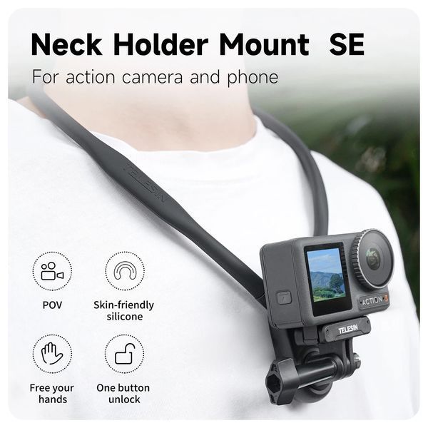 Магнитный держатель на шею TELESIN для GoPro других экшн камер и смартфонов 22090 фото